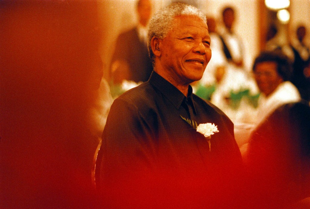 President Mandela at a gala night for South African teachers in Pretoria. Photograph by Henner Frankenfeld/Redux.