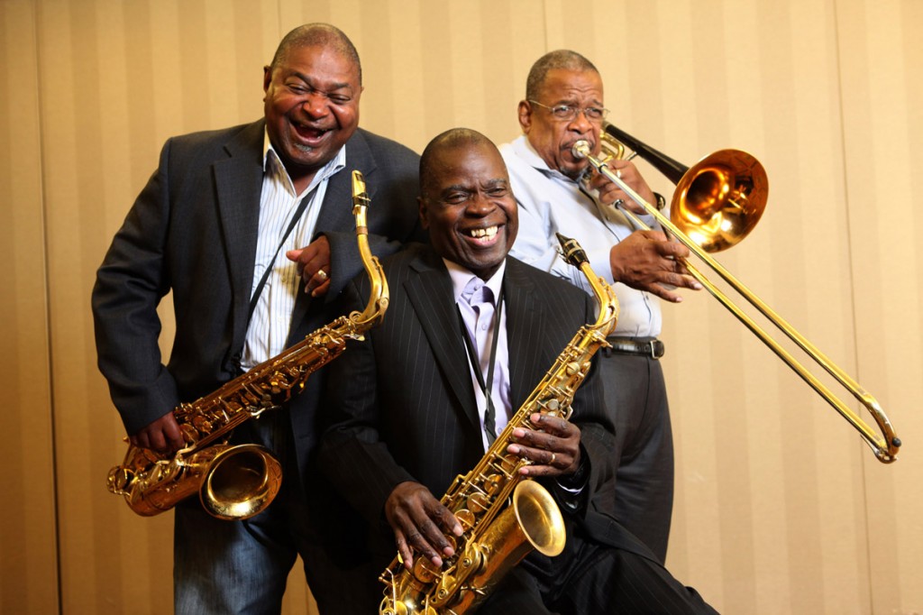 (left to right) Pee Wee Ellis, Maceo Parker, Fred Wesley