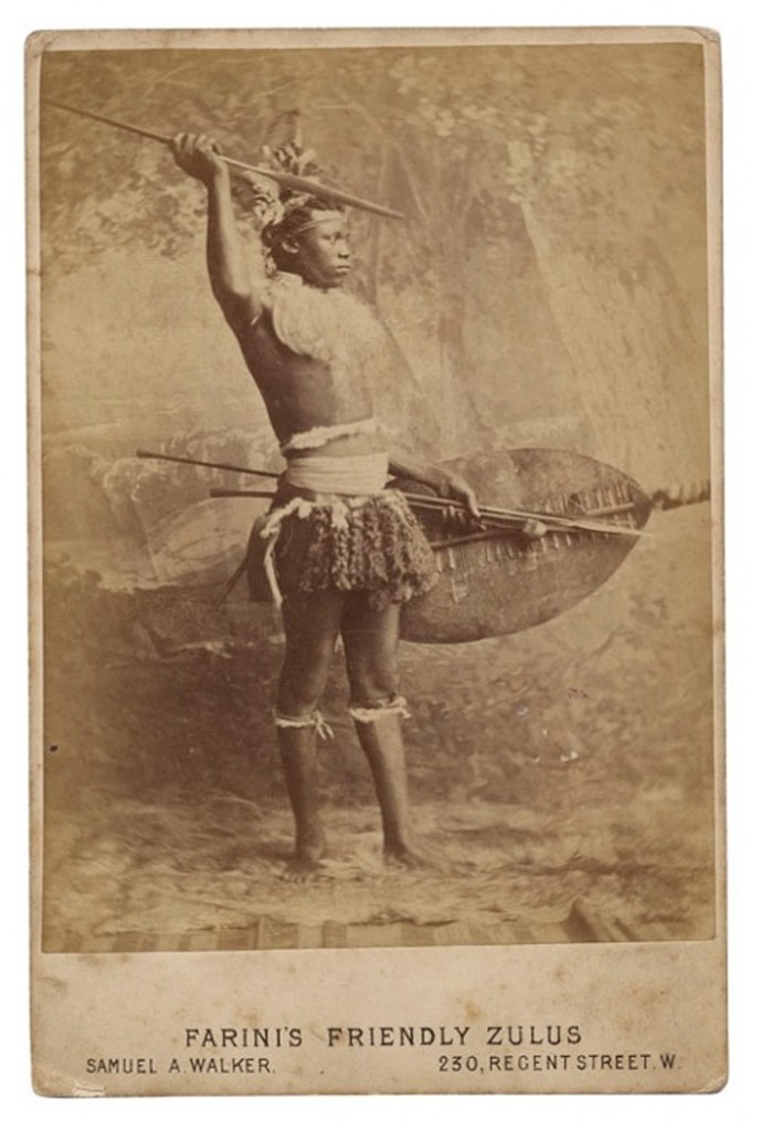 This man was brought to Britain with a Zulu troupe during the Anglo-Zulu War of 1879 and was part of explorer Guillermo Antonio Farini’s exhibition of ‘Friendly Zulus’ in London, 1879. Photograph: Courtesy of Michael Graham Stewart collection.