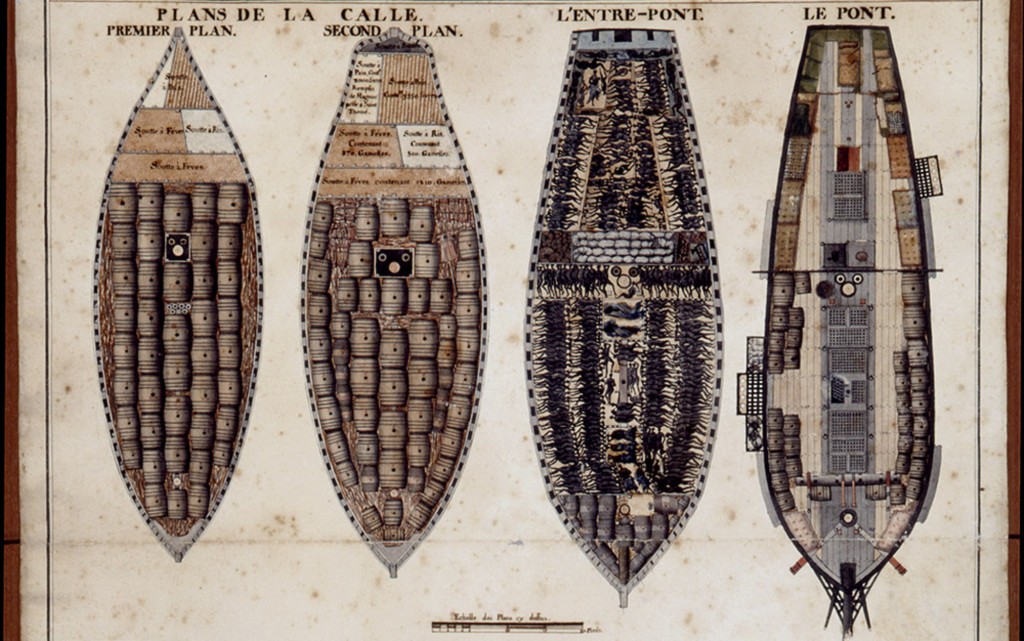 Plan of the French slave ship La Marie Seraphique c.1770. © Château des ducs de Bretagne - Musée d'histoire de Nantes.