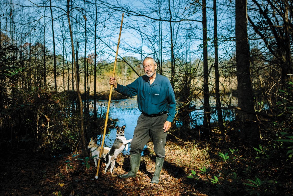 Soso, MS - 12/4/2015 - J.R. Gavin stands in front of Sal Batree, a swamp allegedly used by Newt Knight and his men to hide from Confederate soldiers. The swamp is located on Gavin's property.