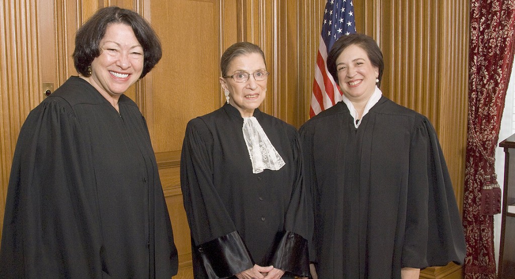 President Barack Obama got two left-leaning women onto the Supreme Court: Sonia Sotomayor (left), the first Hispanic justice, and Elana Kagan (right), his former solicitor general. (The two are pictured with Justice Ruth Bader Ginsburg.) | AP Photo